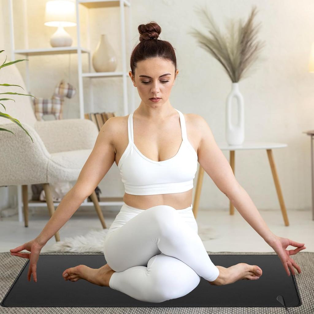 23.6x35.4in Grounding Foot Mat 15 Ft Grounding Cord Earth Mat Better Sleep Portable Reusable Skin-Friendly Easy Connection Home Office Yoga