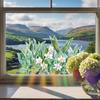 Lily Flower Home Beautification and Decoration Glass Doors and Windows Anti-static Window Stickers