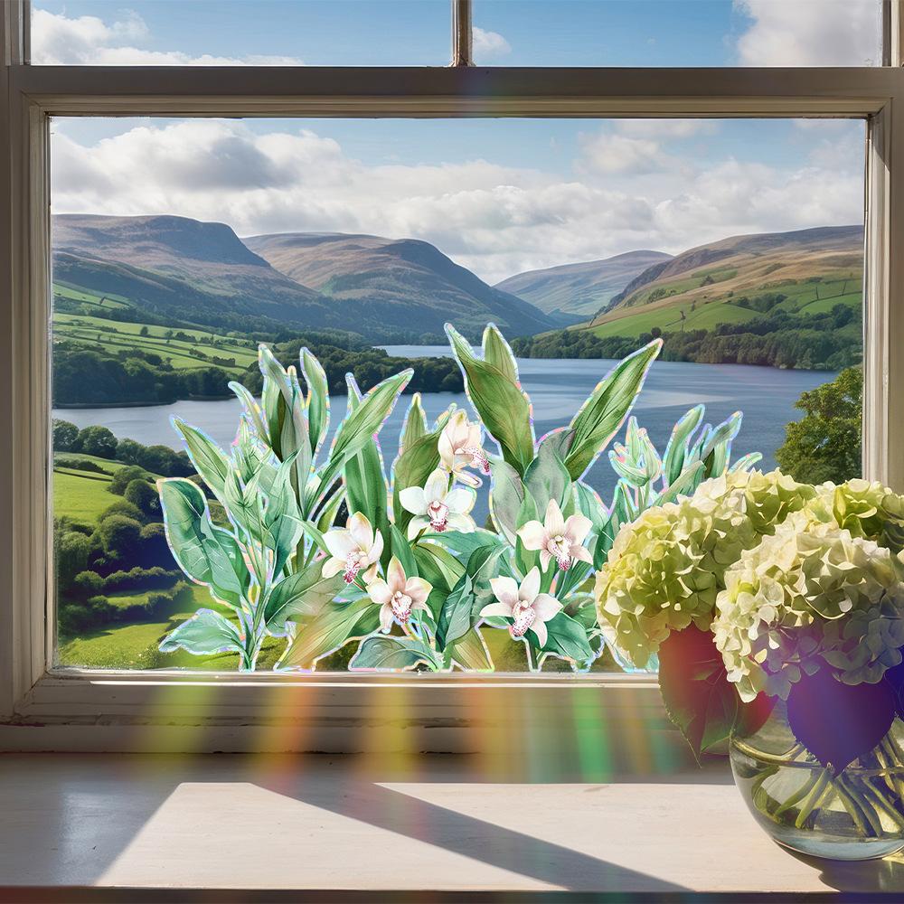 Lily Flower Home Beautification and Decoration Glass Doors and Windows Anti-static Window Stickers