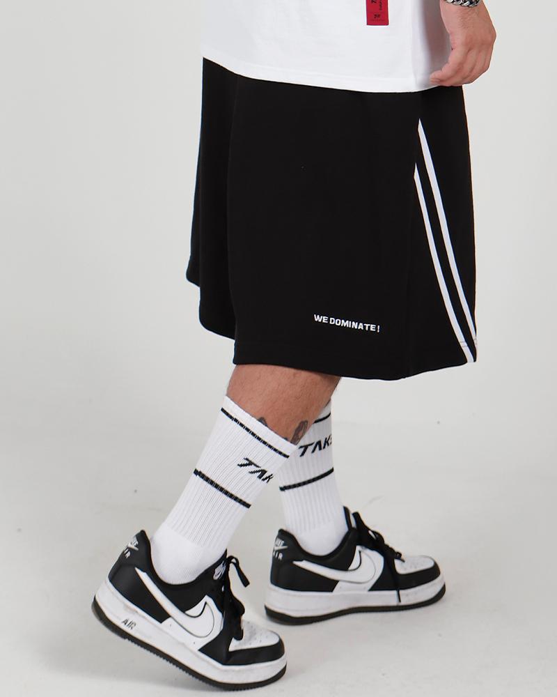 TAKEFORM Track Wide Bermuda Pants Black