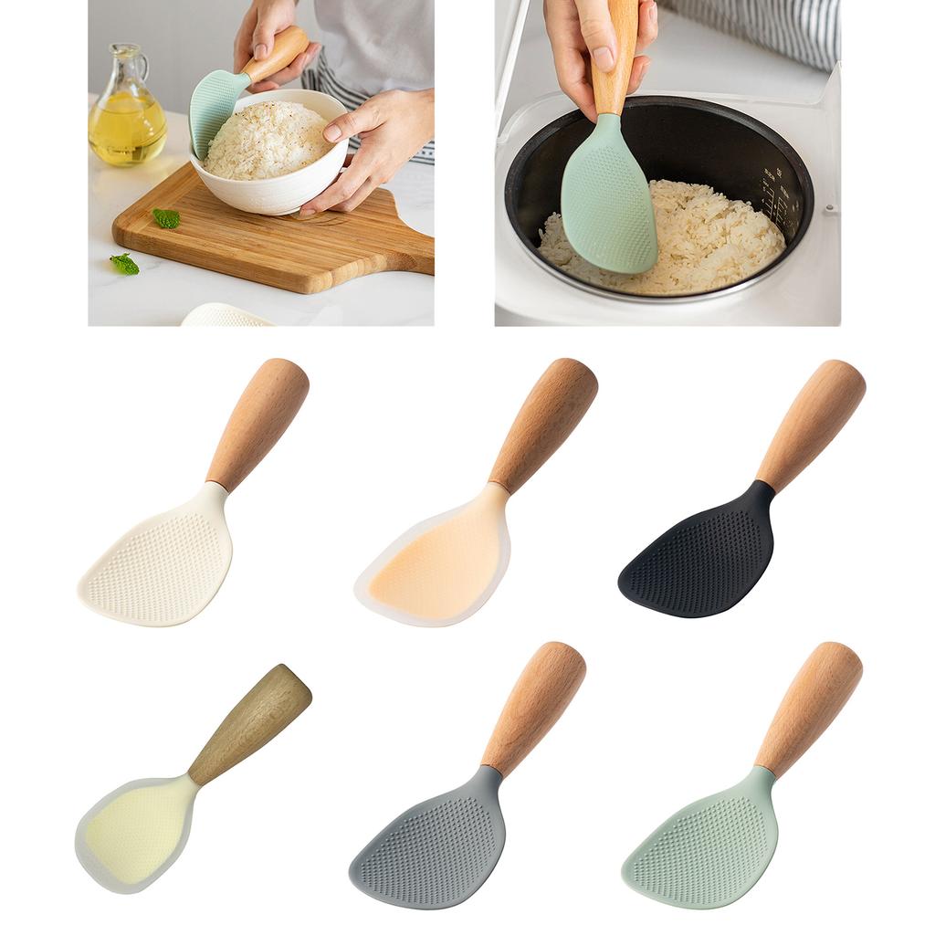 Non-stick Rice Shovel Silicone Material Rice Spoon High Temperature Resistance Rice Shovel for Cooking and Serving