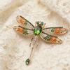 Agile Wings Dragonfly Brooch Qingdao Galaxy Memoir Retro Drip Oil Insect Green Crystal Women's Chest Flower Pin