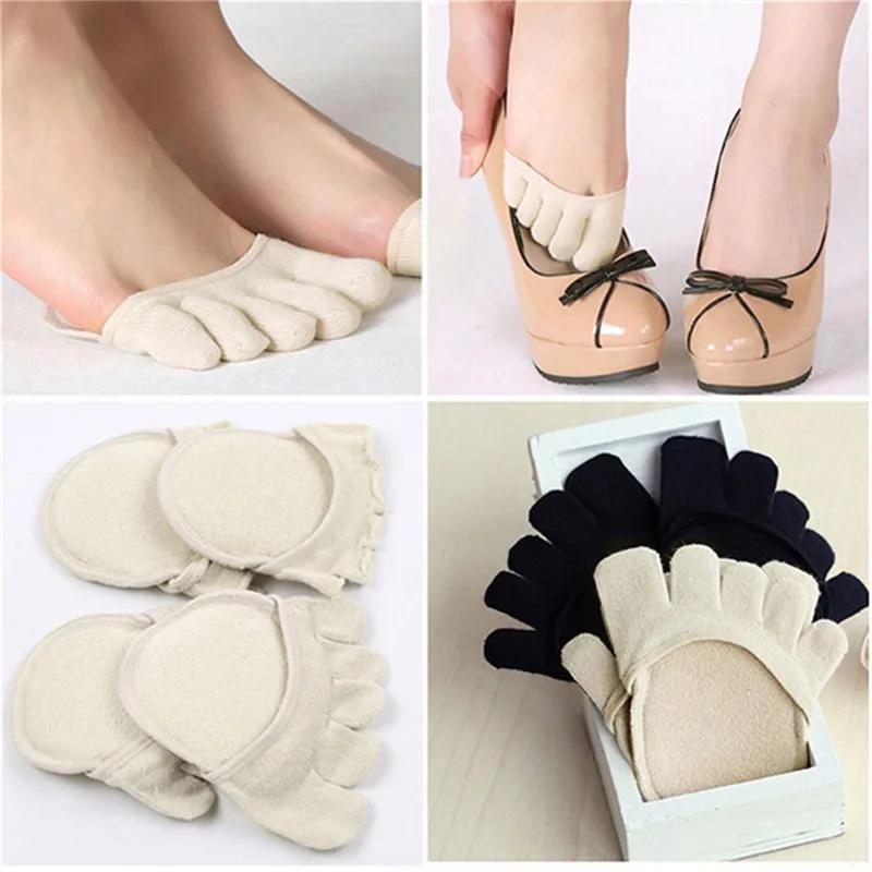 1/2 Paar Unsichtbare Einfache Netz Halbe Handflächensocken Kurze Damensocken Fußpflege Fünf-Zehen-Socken Halbe Einlegesohlen Zehenspreizersocken