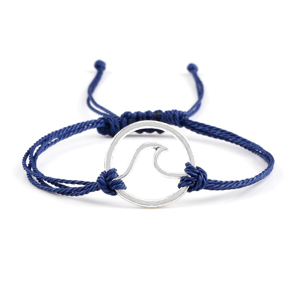 Bohemian Wax Rope Braied Bracelet for Women Men Charm Waves Adjustable Bangles Lucky String Bracelets Friends Gift Wrist Jewelry