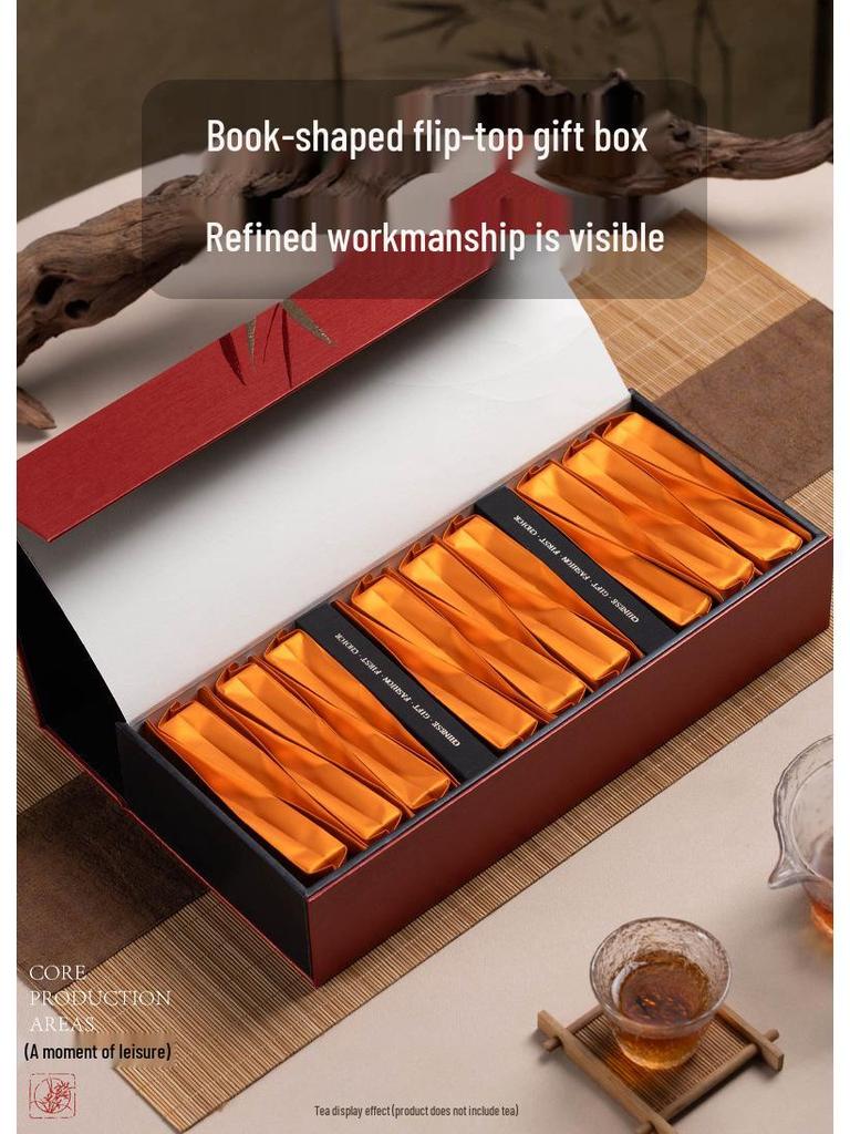 Custom Wuyi Rock Tea Gift Set: 18 Sachets, 2 Handmade Cans, Logo Souvenir, High-End Empty Gift Box