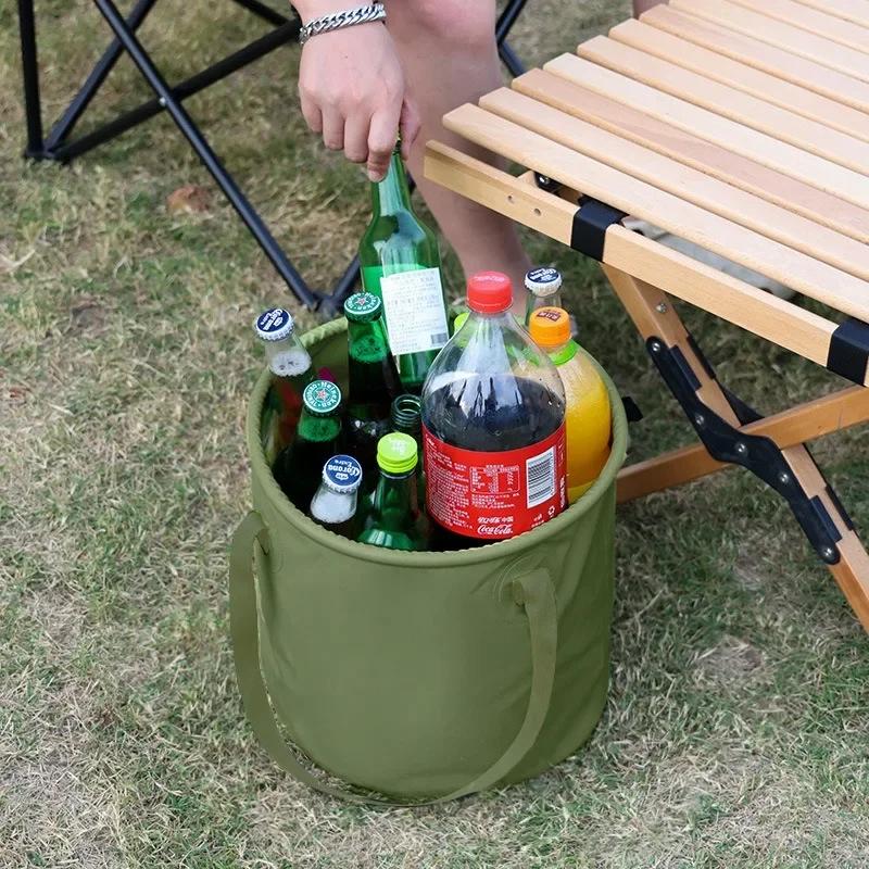 Folding Water Bucket Plastic Portable Fishing Storage Container Cleaning Basin Accessory Hunting Camping Hiking 7L