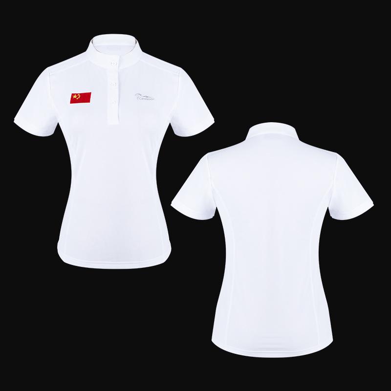 Atmungsaktives, schnelltrocknendes Kurzarm-T-Shirt für Reitturniere
