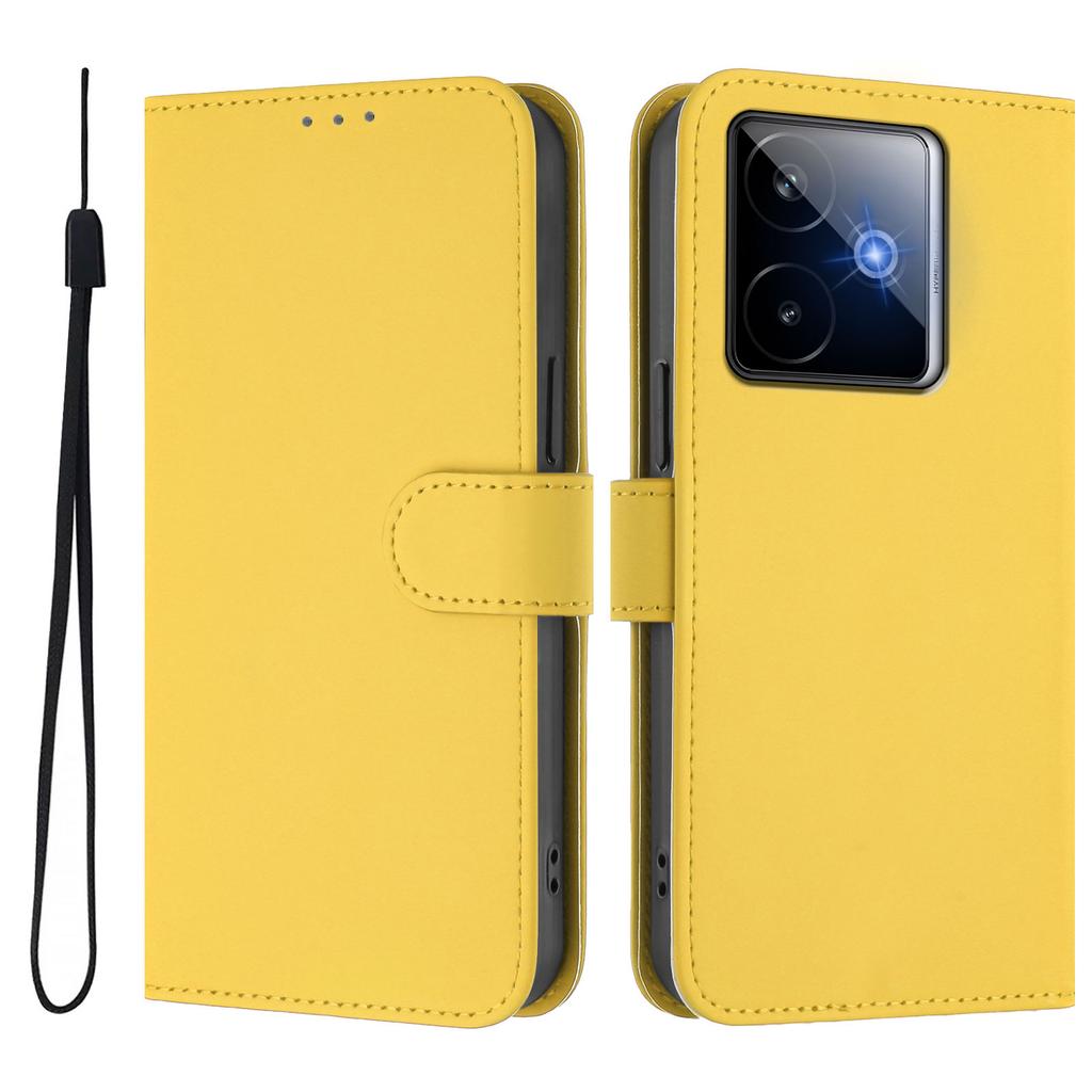 For Realme GT7 Pro Racing 5G Case Solid Color Wallet Leather Phone Cover with Strap