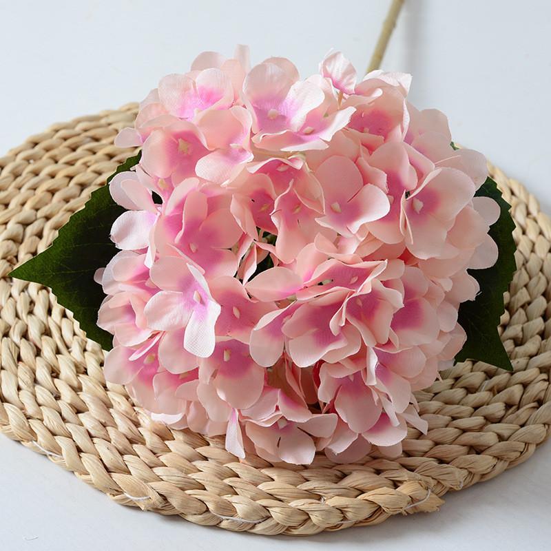 Simulated Hydrangea Single Flower With Leaf Home Wedding Hall Decoration Prop