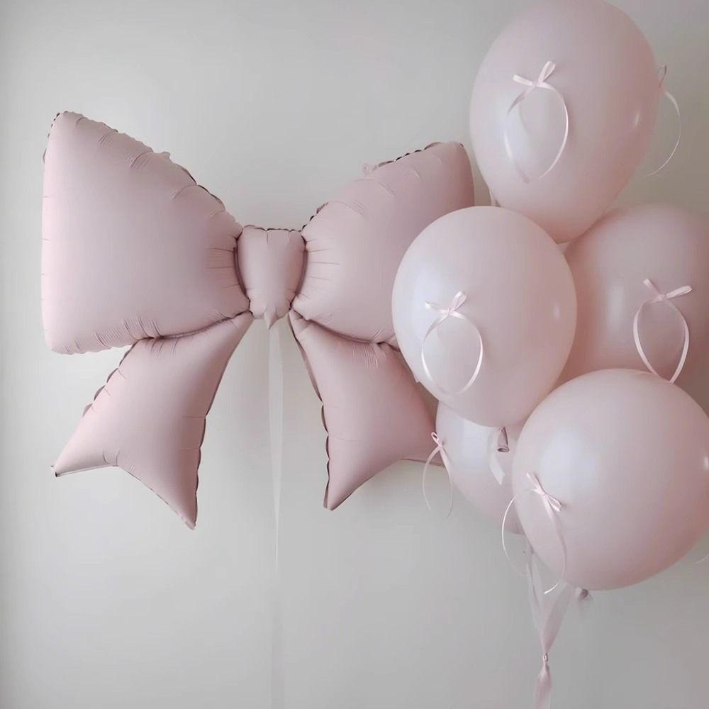 Reusable Pink Bow Balloon Set Themed Parties Photo Props Latex Balloon Set Large Wedding Decoration Balloon