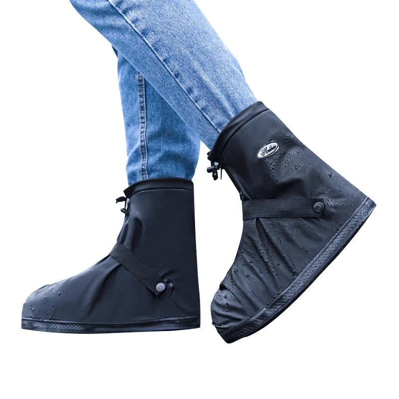 Adult Mid-Calf PVC Waterproof Non-Slip Thickened Rain Boot Covers for Outdoor Use
