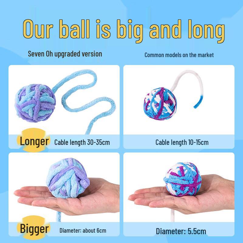 Colorful Plush Yarn Cat Toy Ball Set