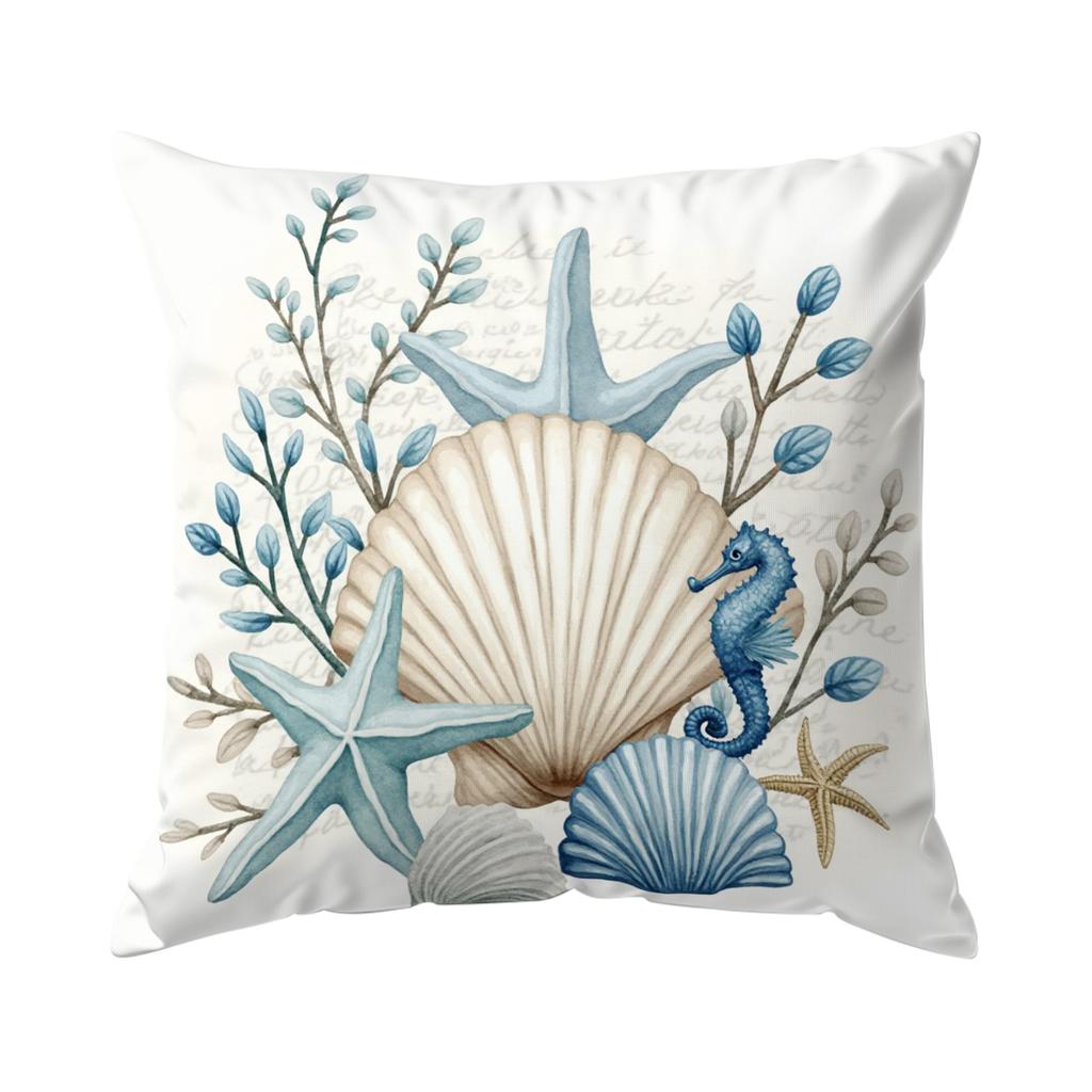 Blue Ocean Series Pillowcase Printed Polyester 40/45/50Cm Throw Pillowcover Decorative Sofa Cushion Pillowslip Home Decor