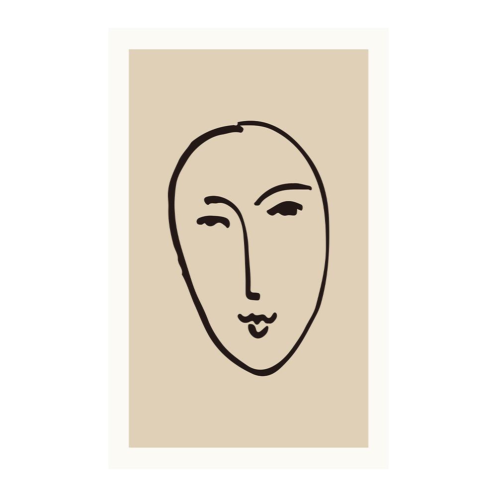 Bohemian Abstract Matisse Beige White Line Wall Art Poster Minimalist Canvas Paintings Print Picture for Living Room Interior Home