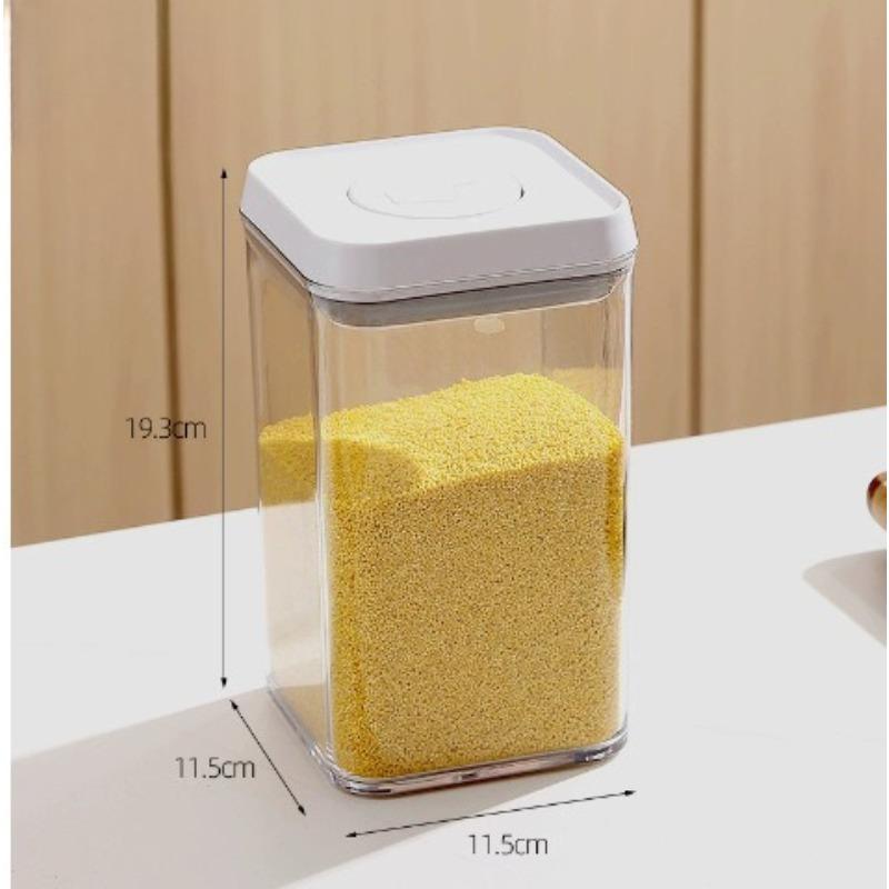 Kitchen Push-button Multi-grain Sealed Container for Food-grade Dried Fruits and Snacks Storage Plastic Storage Can