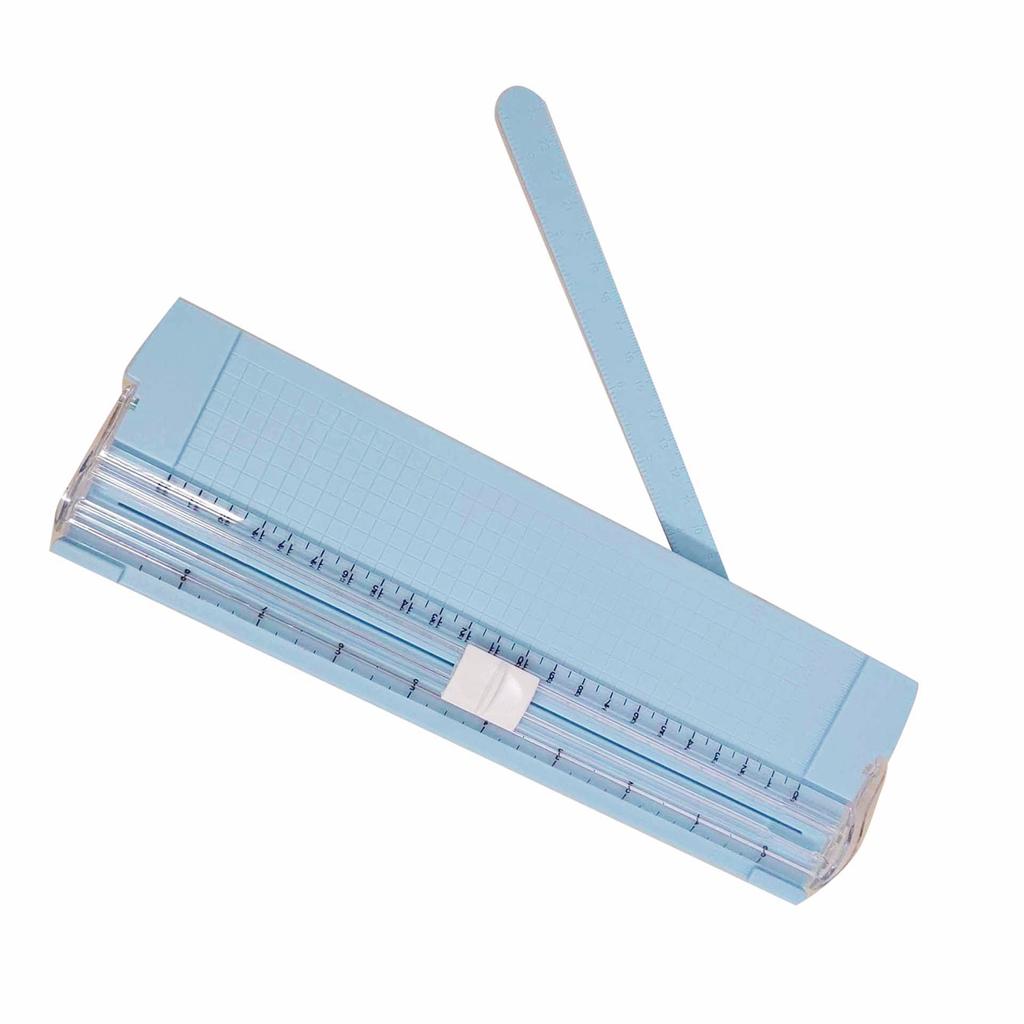 Small Paper Cutter A5 Accurate Cutting Ruler Design Multifunction Paper Trimmer for Office School Home Blue