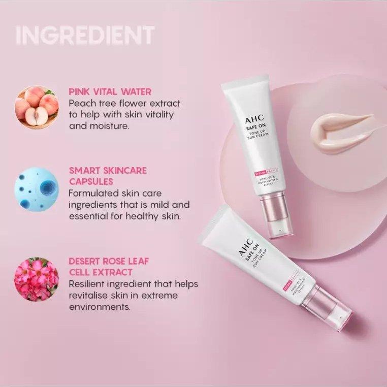 AHC Safe On Tone Up Sun Cream SPF 50+ PA++++ 50ml