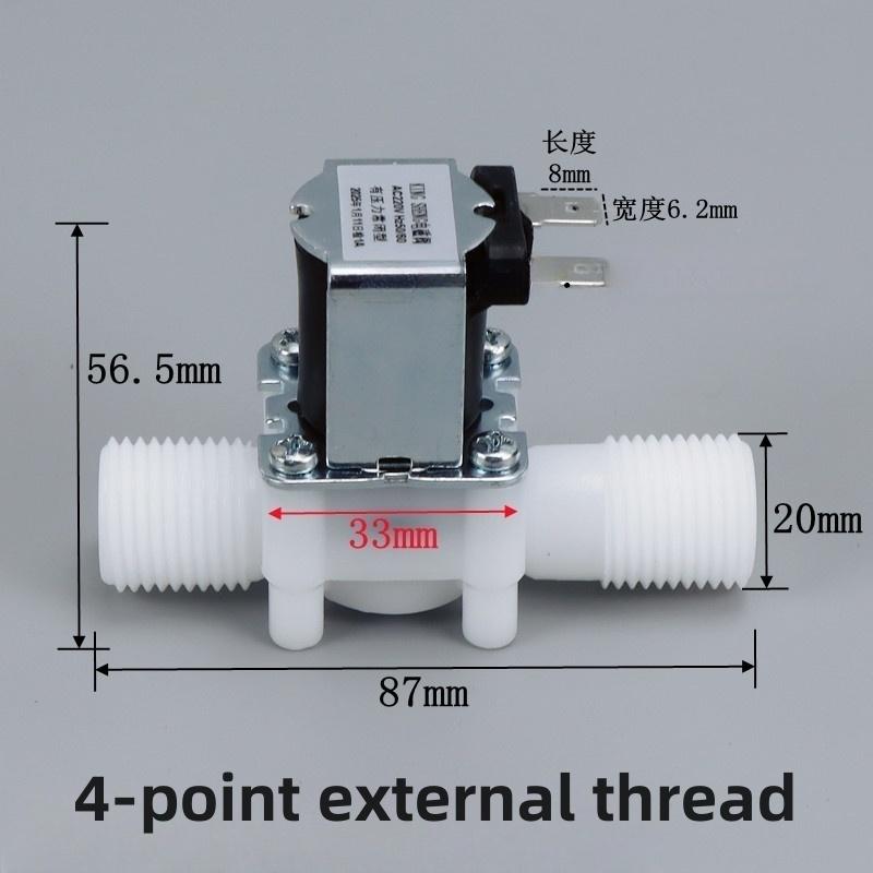 Plastic Normally Closed Solenoid Valve DC/AC Inlet Valve 4/6 External Thread Hose 2/clean Water Control Valve