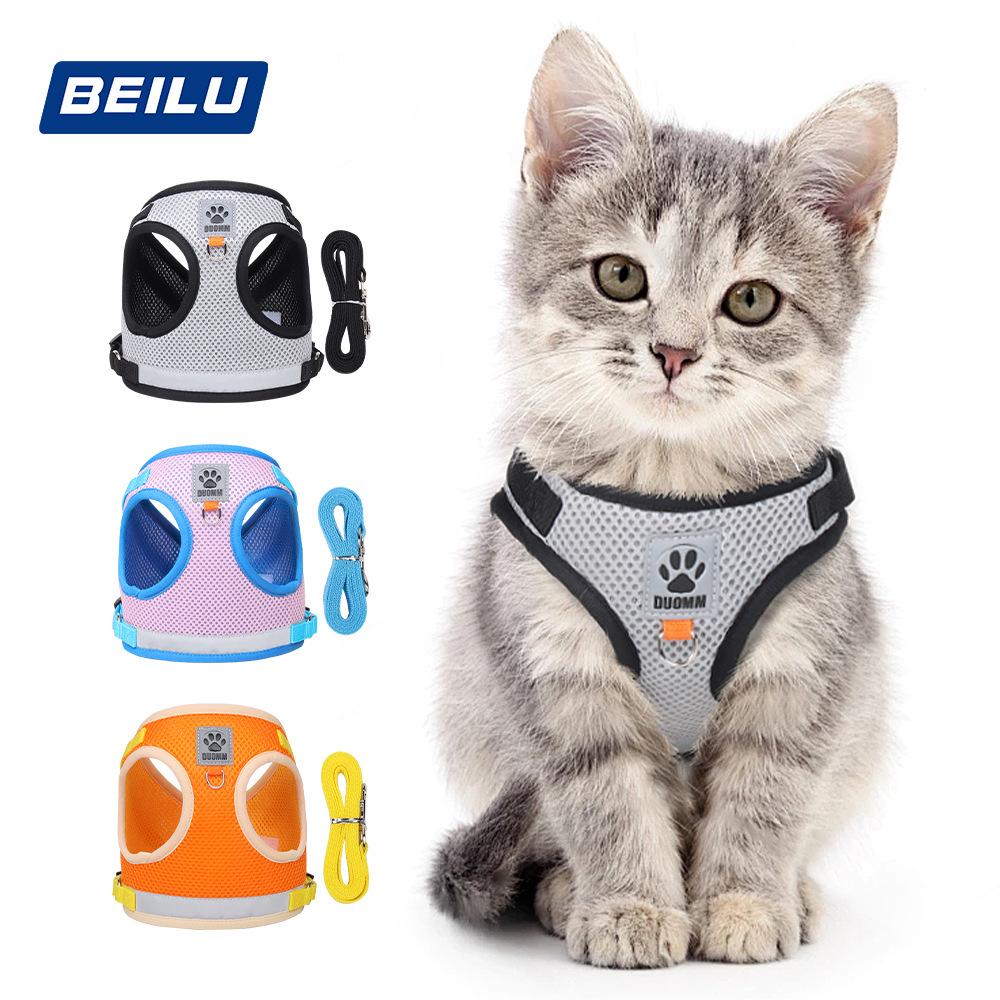 Reflective Mesh Pet Harness & Leash for Cats and Dogs