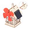Solar Powered Windmill Wooden House DIY Kids Children Science Educational Experiment Toy