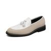 Men's Tassel Slip-On Leather Loafers: British Style, Fashionable & Casual, Available in Large Sizes.