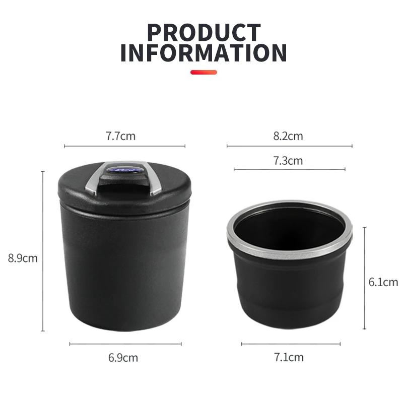 Car Sticker 2025 Hot New Portable Car LED Ashtray Auto Ashtray Cigarette Ash Holders Cup for Ford focus Fiesta EcoSport ESCORT r