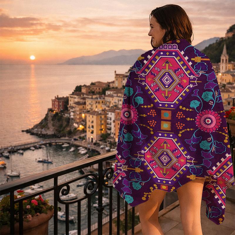 1pc Bohemian Pattern Microfiber Bath Towel | High Absorbent, Quick Dry, Soft Lightweight, Perfect for Spa,Super Soft Texture
