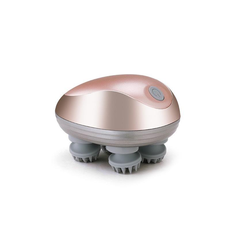 

Мини-машина для массажа головы, силиконовая, с магнитным всасыванием, зарядка, силиконовая, многофункциональная, для разминания и вибрации, спа-головка золотой