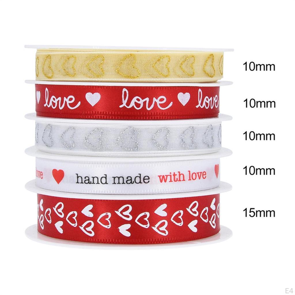 Day Assorted Heart Printed Ribbons for DIY Holiday Wedding