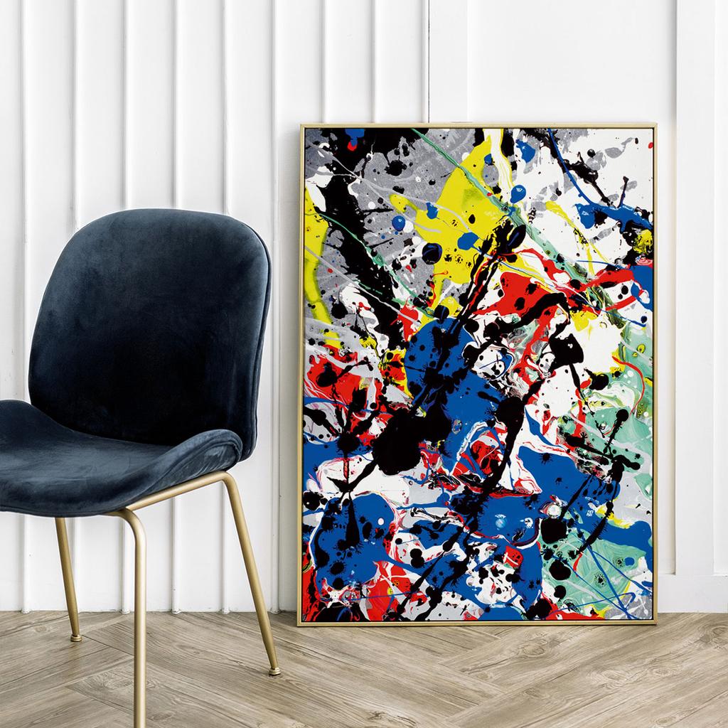 Poster Colorful Paint Splatters Abstraction