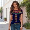 Women's Summer Collection Bohemian Printed Crew Neck Short Sleeve T-Shirt