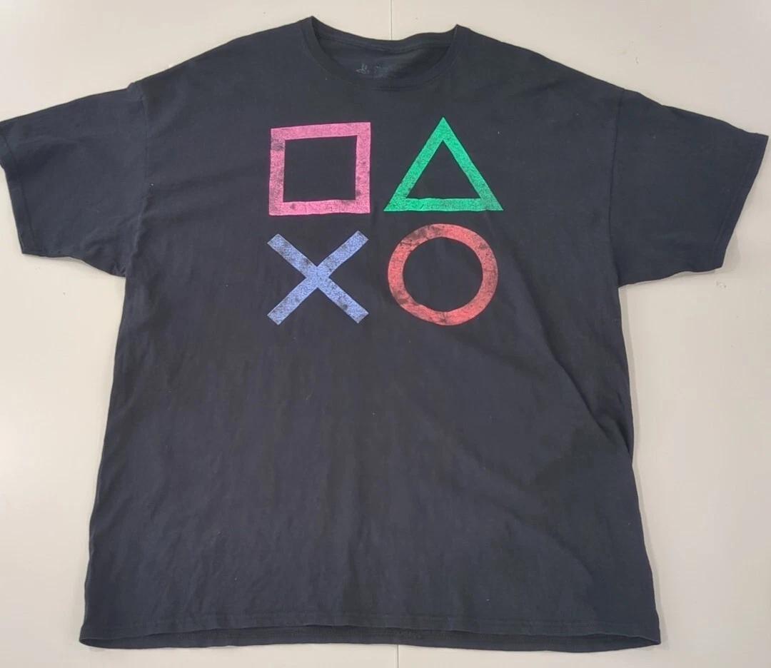 Футболка Sony PlayStation XL Черная Графическая футболка для видеоигр Игровая футболка 4XL