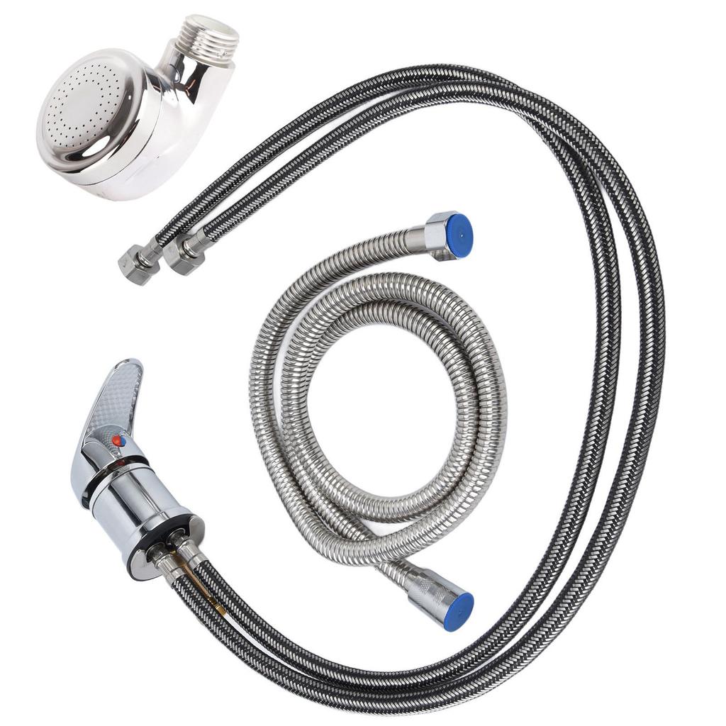 Shampoo Bed Faucet Sprayer Switch Set Zinc Alloy Chrome Plating for Club Beauty Salon Barbershop SPA