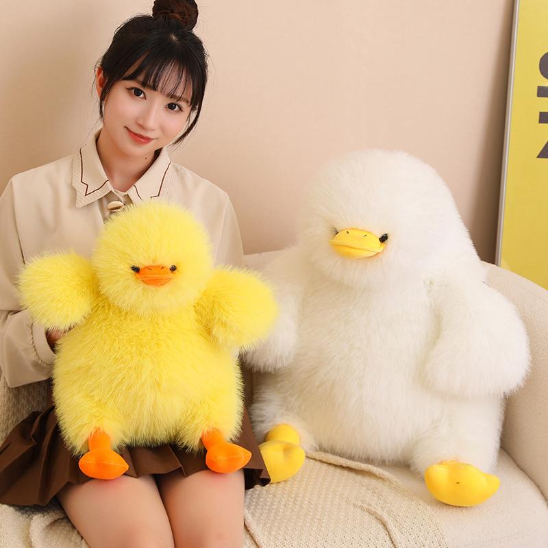 4070Cm Fluffy Cute Yellow Duck White Duck Plush Toy Stuffed Kawaii Animal Plushie Companion Appeasing Gift