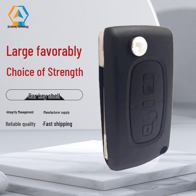 

Peugeot Citroen Folding Car Key Shell 0523 Slotted, No Seat, Cross-Border Compatible