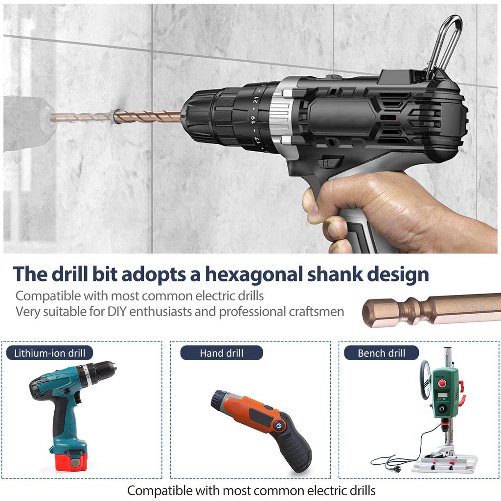 8PCS High-Strength Eccentric Twist Drill Bit 6-12mm Alloy Precision Drilling Eccentric Helical Drill Bit For Bricks Glass Cement
