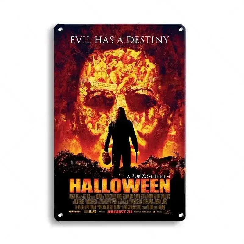 FJ Decor Classic Horror Movie Metal Tin Signs Plaque Retro Decorative Plate Bar Club Pub Wall Decoration Rusty