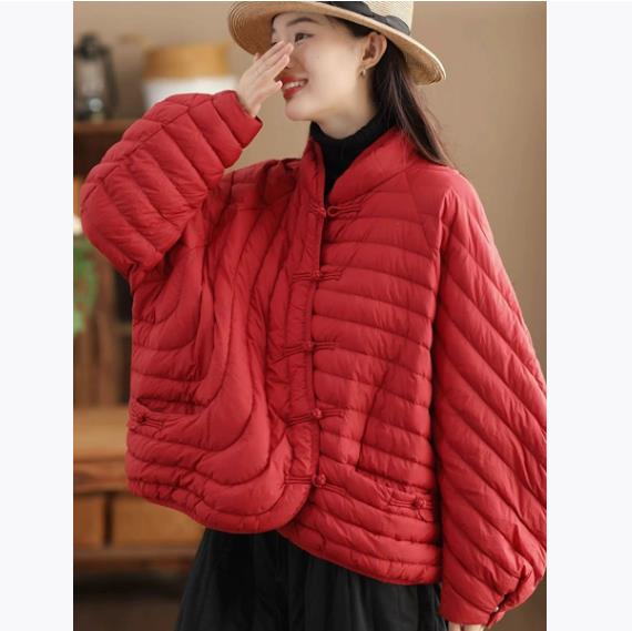 Autumn and Winter Women Ultra Light White Duck Down Jacket Oversize Loose Causal Short Puffer Coat Vintage Female Parkas