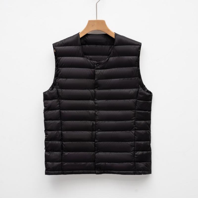 Autumn and Winter Men's Down Vest Light Down Jacket Liner Crew Neck Jacket Solid Color Large Size Vest