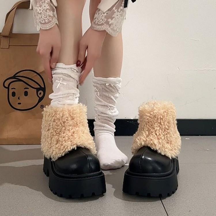 Retro velvet warm thick-soled heightening snow boots for women's new autumn and winter wear versatile Mao Mao cotton shoes