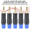 5PCS 3.5mm Jack Single Sound Track Male Audio Cable Adapter Plug DIY Stereo Connector