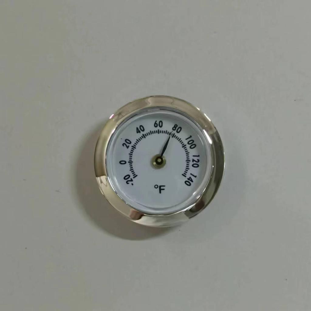 28mm Zinc Alloy Round Pointer Thermometer, Induction Type, Dual Fahrenheit & Celsius Gauge