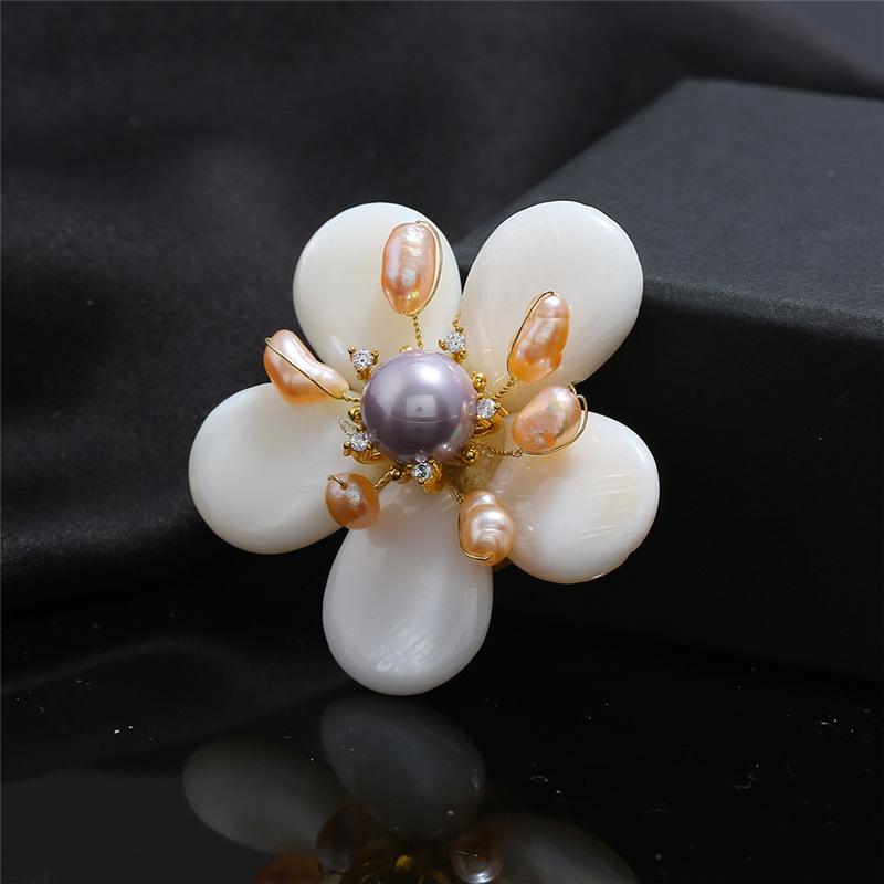 Handgefertigte glasierte Achat-Blumenbrosche Retro Promi-Temperament High-End Anstecknadel Cardigan-Accessoires