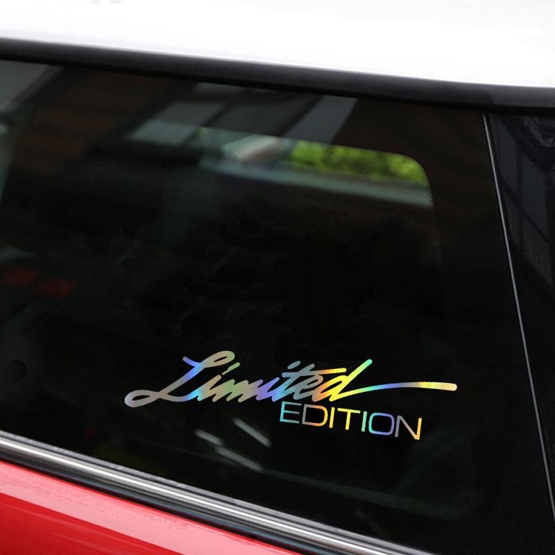 Car Stickers LIMITED EDITION Car Styling Vinyl Decals Auto Body Glass Decoration Waterproof Reflective Laser Stickers 16CM*3.8CM