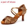 Latin Dance Shoes For Women 7.5cm High Heel Satin Performance Footwear