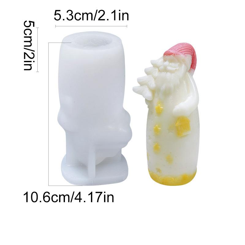 

1 шт. для изготовления свечей 3D Рождественская елка Креативная ароматерапевтическая свеча Многоразовая силиконовая форма Дед Мороз Снеговик Форма для гипса