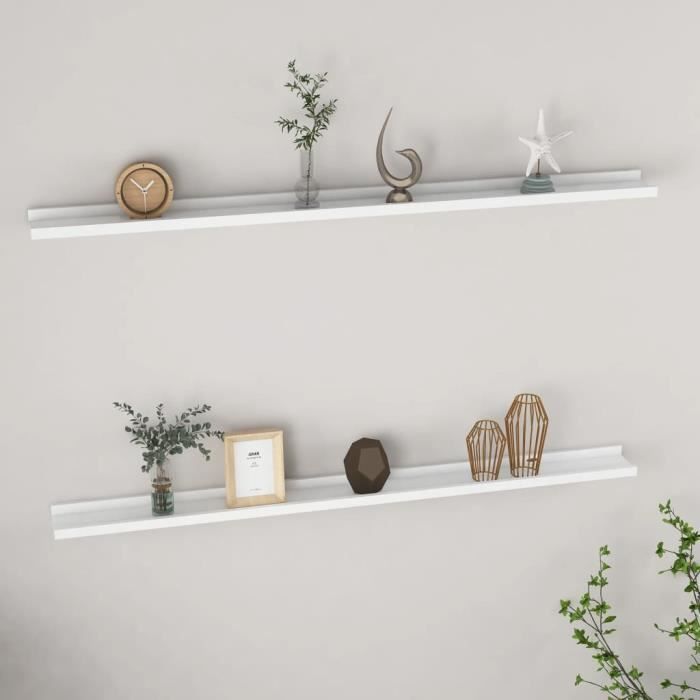 VidaXL Wall Shelves 2 Pcs White 115x9x3 Cm