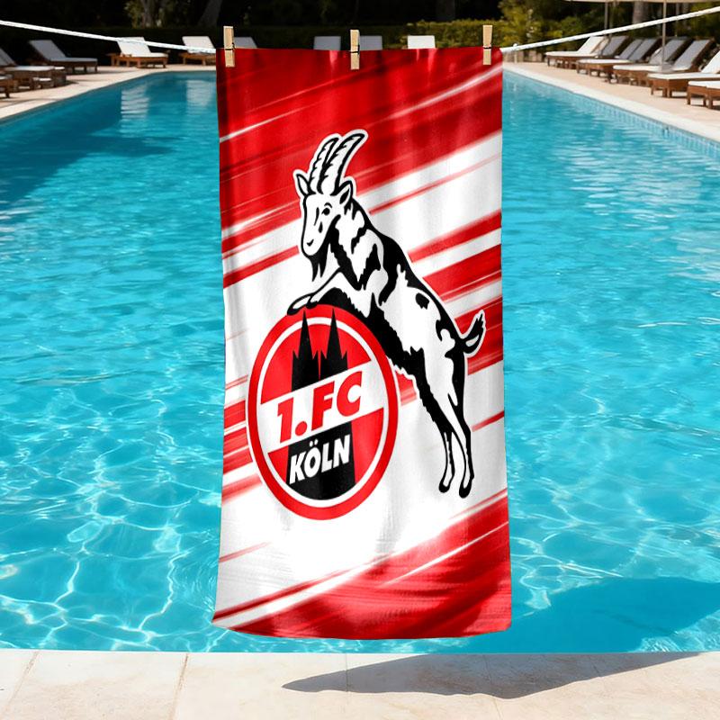 FC Koln Print Beach Towel Design, Soft, Lightweight. for Home Bathroom, Spa, Pool, Yoga, Surfing, Camping, Gift for Family, Friend