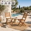 Set van 2 klapbare tuinstoelen - EDEN - FSC Eucalyptus Hout - 57,5 x 46,5 x H90 cm
