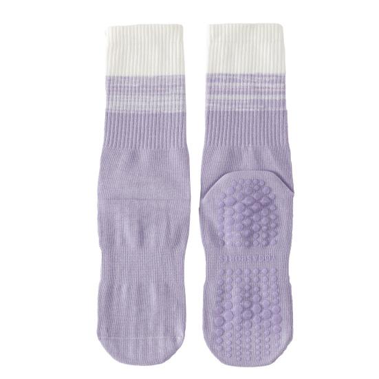 1 Pair Yoga Socks with Non-slip Gripper Breathable Moisture-Wicking Ballet Dance Fitness Pilates Athletic Gym Sports Mid-calf Cotton Socks